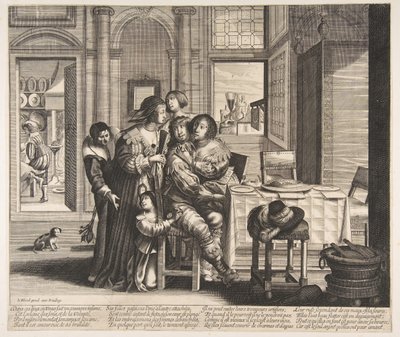 病気の評判の家の放蕩息子1636年。 作： Unbekannt