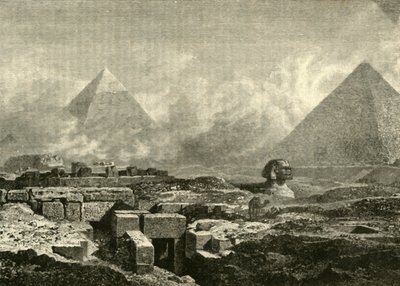 ピラミッドとスフィンクス、1890。 作： Unbekannt