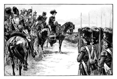 1853年、1888年、サリー州チョブハムの収容所にいる女王 作： Unbekannt