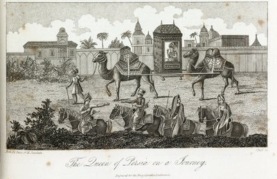 ラクダに乗せられたペルシャの女王（1810-1829年頃 作： Unbekannt