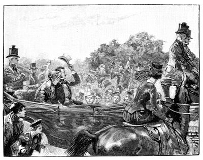 ハイドパーク、ロンドン、1840年代、1900年のクイーンズレセプション 作： Unbekannt