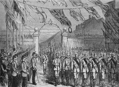 アシャンティーからの軍の帰還、c1880 作： Unbekannt