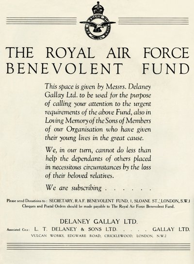 ロイヤル空軍慈善基金、1941年。 作： Unbekannt