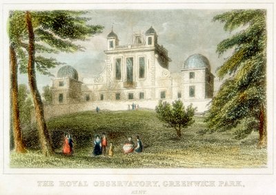 ロイヤルグリニッジ天文台、Flamsteed House、グリニッジパーク、ロンドン、c1835 作： Unbekannt