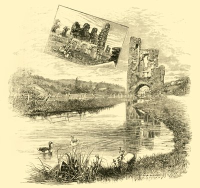 メリフォント修道院の遺跡、1898年。 作： Unbekannt