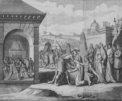 Coriolanusの悲劇のシーン、1749年。 作： Unbekannt