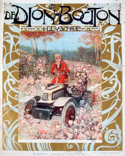 スキッド、雑誌「Le De Dion-Bouton」のイラスト、1909年 作： Unbekannt