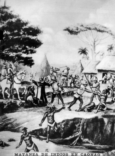 1920年代、16世紀のカオナオにおける先住民の虐殺 作： Unbekannt