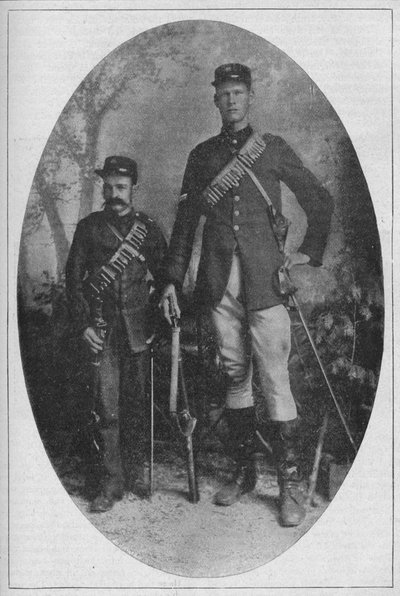 ボーア軍の最小男と最大男、1902 作： Unbekannt