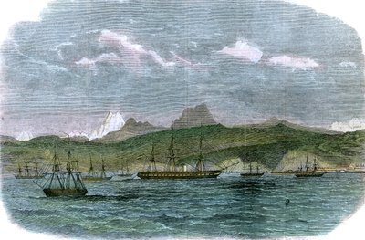 バルパライソ、チリ、c1880のスペイン封鎖中隊 作： Unbekannt