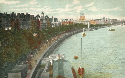 テムズ川の堤防、ロンドン、c1915。 作： Unbekannt