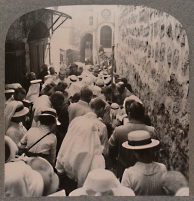 アントニオの塔から聖墳墓教会までのVia Dolorosa、c1900 作： Unbekannt