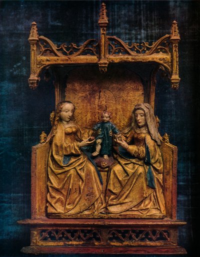 聖母と聖アンが幼児の救世主に歩みを教えるc1470 作： Unbekannt