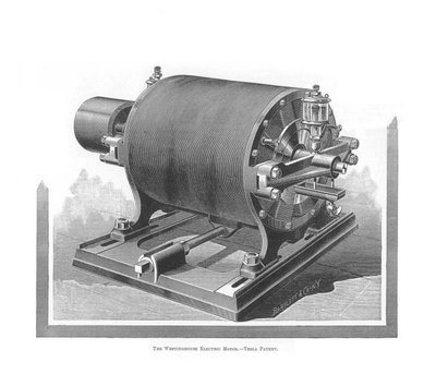 ウェスティングハウスオルタネーティングカレントモーターby Nikola Tesla、1888-1889 作： Unbekannt