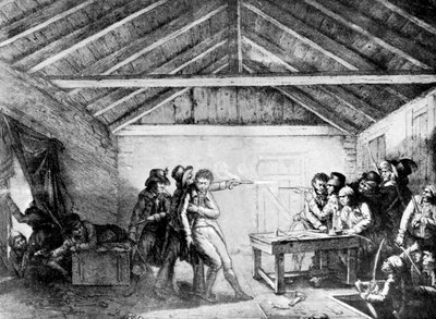 ケイト通りの共謀者の逮捕、1820年2月23日、1901年 作： Unbekannt