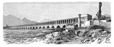 Zendeh-Rud、イスファハン、イラン、1895年の橋 作： Unbekannt