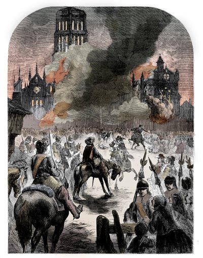 ロンドンの大火、c1902の間にセントポール大聖堂の燃焼 作： Unbekannt