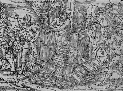 マイスターの燃えるヒローム・オブ・プラージュ、c1563。 作： Unbekannt