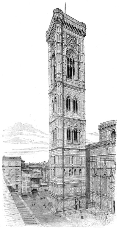 サンタマリアデルフィオーレ大聖堂の鐘楼、フィレンツェ、イタリア、1882 作： Unbekannt