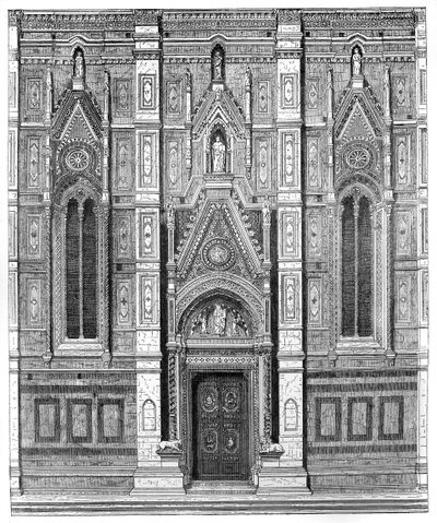 サンタマリアデルフィオーレ大聖堂、イタリア、フィレンツェ、1882年の正規の門 作： Unbekannt