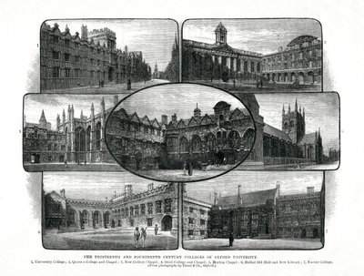 オックスフォード大学のカレッジ、1895 作： Unbekannt