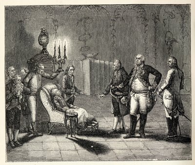1786年8月17日、フリードリヒ2世の死。 作： Unbekannt