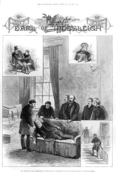 1887年、ロンドンのダウニングストリートでのイドデスリー卿の死 作： Unbekannt