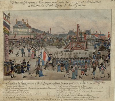 1794年7月28日のロベスピエールとその支持者の処刑 作： Unbekannt