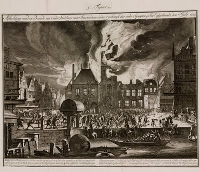 アムステルダム旧市庁舎の火災（オランダ、1652年7月7日 作： Unbekannt