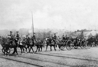 1914年北フランス、ブローニュのイギリス遠征軍の最初の部隊1920 作： Unbekannt