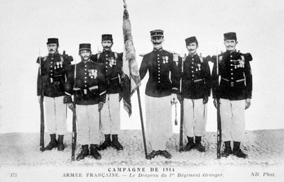 1914年のフランス外人部隊の第1連隊の旗 作： Unbekannt