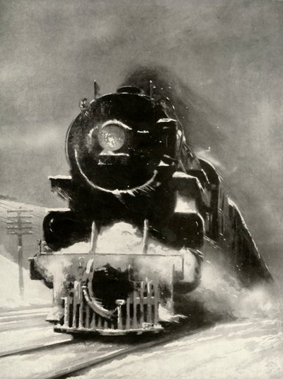 吹雪の激怒は、この巨大なロコモティフ、1935年に印象を与えません。 作： Unbekannt