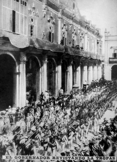 新しく到着した部隊を検査する知事、1868年、1920年代 作： Unbekannt