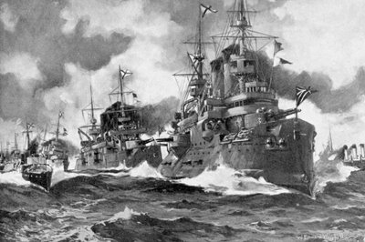 偉大なロシア艦隊が最後に蒸気を発している、日露戦争、1904 作： Unbekannt