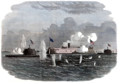 チャールストンで鉄製のフリゲート艦、新しいアイアンサイド、および2つのエリクソンのバッテリーが稼働している、18 作： Unbekannt