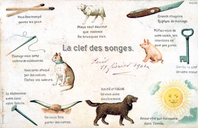 夢の鍵、フランスのポストカード、c1900 作： Unbekannt