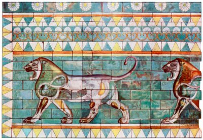1933-1934年にイランのスーザにあるダリウス王の冬の宮殿からのライオンのフリーズ 作： Unbekannt