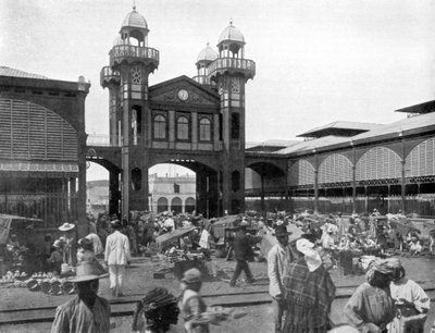 市場の場所、ポルトープランス、ハイチ、1926 作： Unbekannt