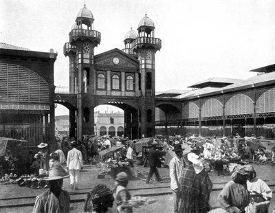 市場の場所、ポルトープランス、ハイチ、1926 作： Unbekannt