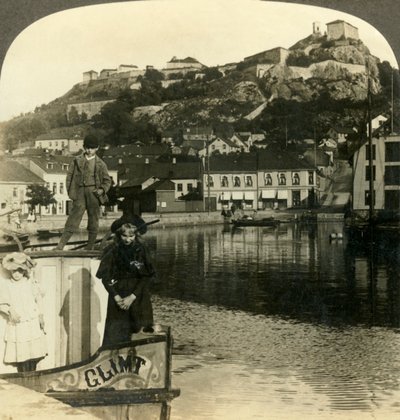 ノルウェーのフレドリクスハルトの古い要塞、c1905。 作： Unbekannt