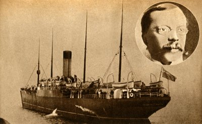 船モントローズ-殺人犯の捕獲に使用された無線電信、1910年、1933年。 作： Unbekannt