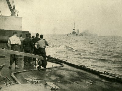 ドイツ巡洋艦マインツの沈没、1914年8月28日、c1920。 作： Unbekannt
