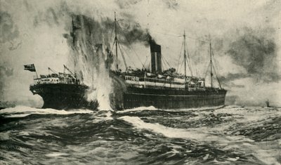 SSアラビア語の沈没、第一次世界大戦、1915年8月19日、c1920。 作： Unbekannt