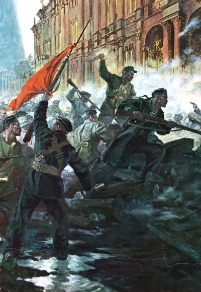 冬の宮殿の襲撃、サンクトペテルブルク、ロシア革命、1917年10月 作： Unbekannt
