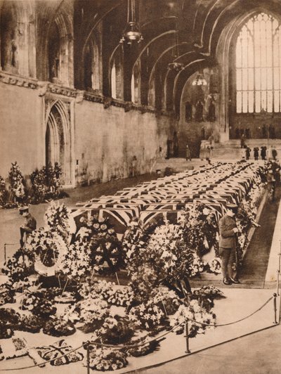 1930年にロンドンのウェストミンスターホールにあるR101飛行船の災害の犠牲者 作： Unbekannt