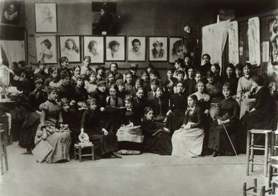 アカデミー・ジュリアンの女性たち、1880～1890年。 作： Unbekannt