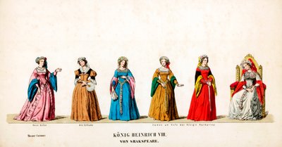 シェイクスピア劇のヘンリー8世の演劇の衣装デザイン、19世紀 作： Unbekannt