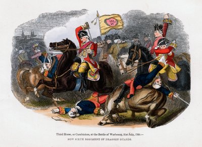 1760年7月31日、ウォーバーグの戦いでのサードホースまたはカラビニエ 作： Unbekannt