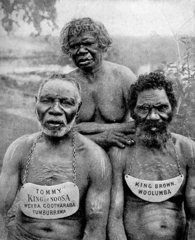 オーストラリア、ブリスベンの上の沿岸部族からの3人の原住民1922 作： Unbekannt