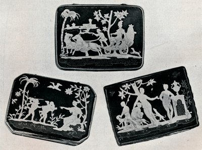 3つのピケスナッフボックス、1920年。 作： Unbekannt
